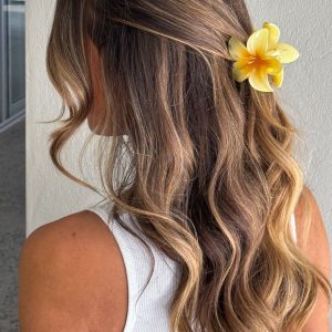 Floral Charm Hair Clip Yellow