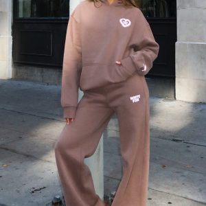 11th Street City Girl At Heart Wide Leg Sweatpants Cinnamon Bun