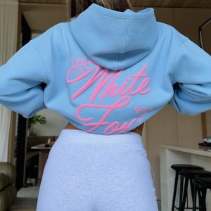 With Love & Kisses Oversized Hoodie Baby Blue