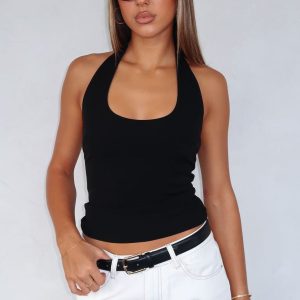 The Fast Life Halter Top Black