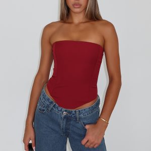 Let It Go Strapless Bustier Wine